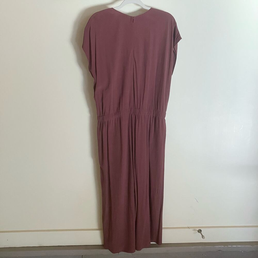 Eileen Fisher Salmon Rust Wrap Elastic Waist Sleeveless Cropped Jumpsuit - Picture 2 of 10